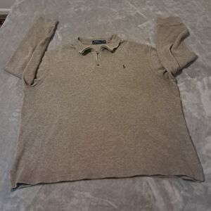 Polo Ralph Lauren Men's Sweater Quarter Zip Pullover Cotton Size XL.